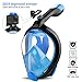 ORSEN Newest Snorkel Mask Foldable 180 Panoramic View Free Breathing Full Face Snorkeling Mask with Detachable Camera Mount, Dry Top Set Anti-Fog Anti-Leak for Adults & Kids (Black Blue, L/XL)