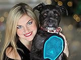 Pet Grooming Glove for Dog + Cat + Horse + Bunnies with Long & Short Fur with Gentle & Soft Rubber Tips for Massage Effect & Deshedding - Left & Right Hand Fit - Your Pet Will Love You