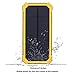 ToHLo Solar Charger Power Bank 15000mAh, Solar External Battery Pack, Dual USB Portable External Solar Power Bank Charger for Iphone 7 6 Plus 5 Galaxy S7 6 5 HTC and most Smart phones Tablets (Yellow)