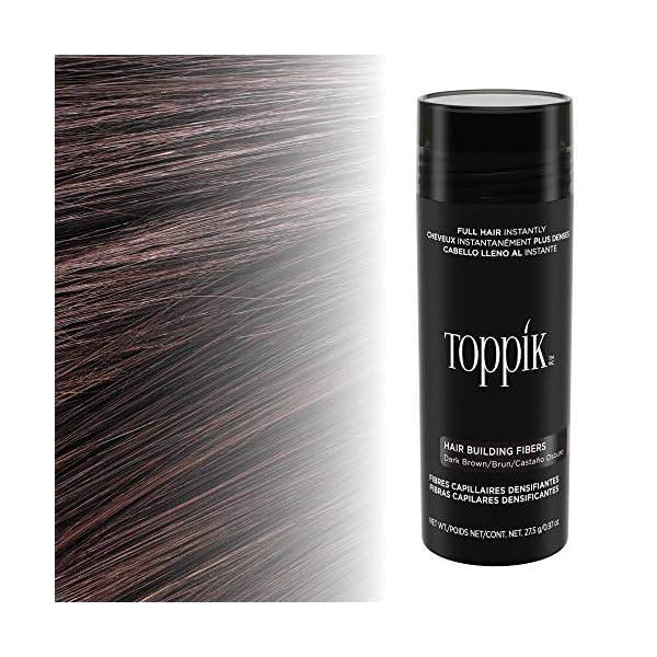 TOPPIK-Hair-Fibers-Dark-Brown-275-g Toppik Hair Building Fibres Powder, Dark Brown, 27.5g Bottle - for A Thicker-looking Hairline, Crown and Beard, Instant…