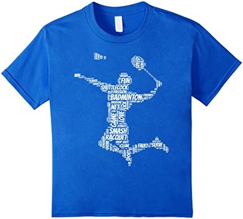 Kids Badminton Shirt: Words Terms Vocabulary Player Gift T-Shirt 12 Royal Blue