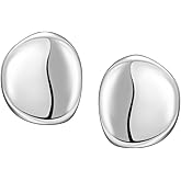 SWEETV Chunky Gold Earrings for Women,14K Gold Plated Trendy Statement Earrings Jewelry Gift, Women's Thick Geometric Large Stud Earrings