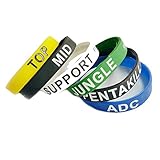 CocoFang Set of 6 League of Legends Top Jungle Adc Mid Support Silicone Bracelet Wristband