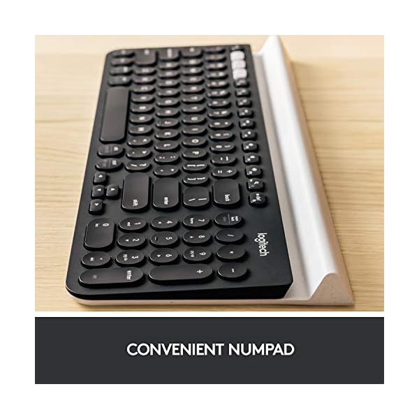 Logitech K780 Multi-Device Wireless Keyboard for Windows, Apple android or Chrome, Wireless 2.4GHz and Bluetooth, Quiet…