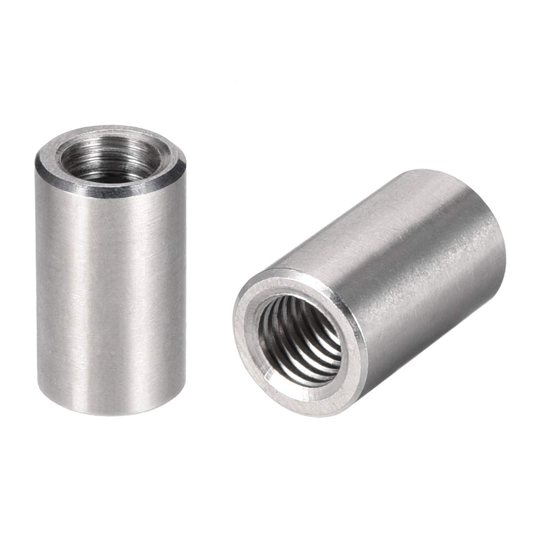 sourcing map M8 Round Connector Nuts, 304 Stainless Steel Coupling Nut 20mm/0.78inch Length,Pack of 10