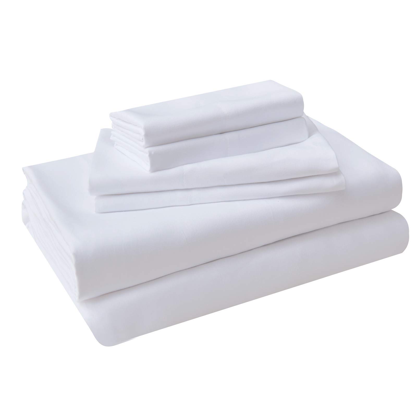 AKK King Soft Microfiber Bed Sheet Set - 18 Inch Extra Deep Pocket Fitted Sheet - 6 Pieces Hotel Quality Sheets - Wrinkle, Fade & Pills Resistance, White