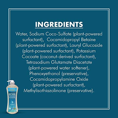 Earth Friendly Products Ecos 4X Ultra Concentrated Liquid Laundry Detergent, 200 Loads, 2 x 50 oz Free & Clear (2Count)