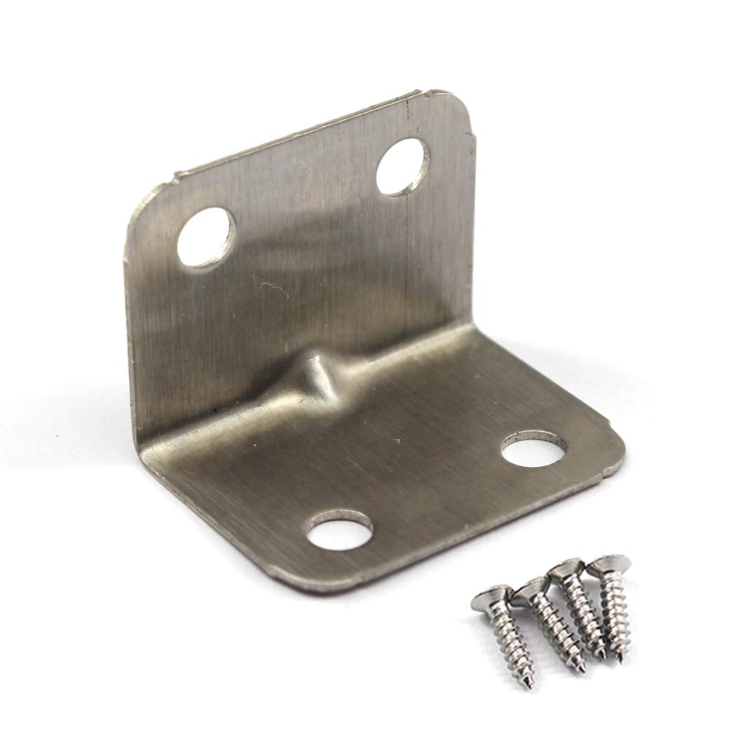 (50 Pieces) Angle Connector Corner Brackets Stainless Steel L Shape Brace Brackets for Wood Shelving 32x25x25mm — image 1