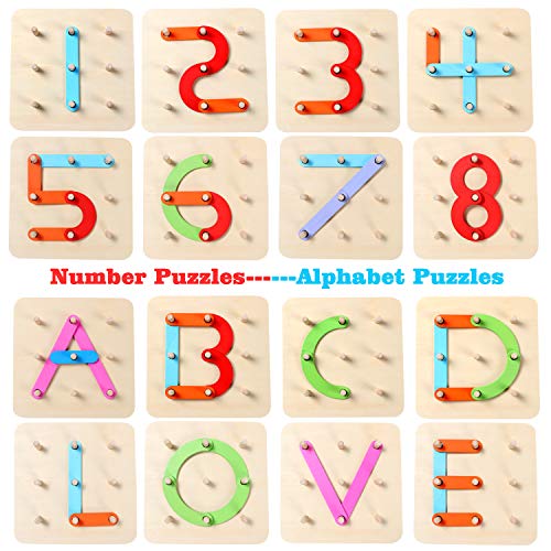 Lewo Wooden Letter Number Sorter Puzzle Preschool Activities