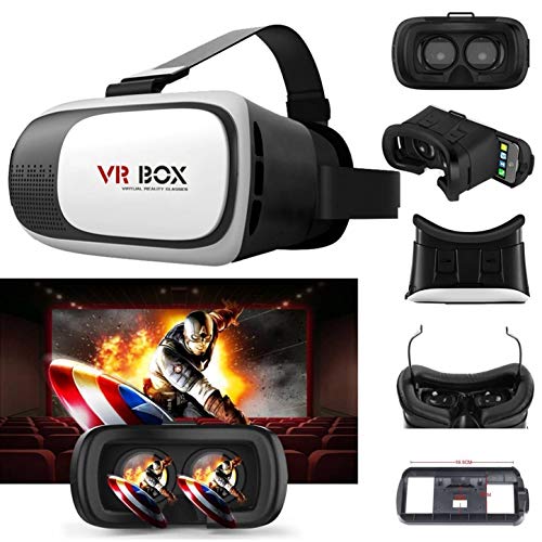 Squaircle Virtual Reality Headset with Adjustable Lenses and Strap with Wireless Bluetooth Gamepad Update Vr Remote Cont