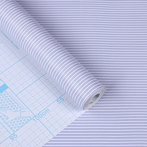 Blue Stripe Adhesive Decorative Contact Paper Laminate Shelf and Drawer