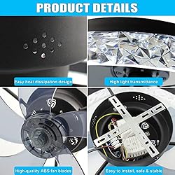 BESKETIE 20" Bladeless Ceiling Fans with