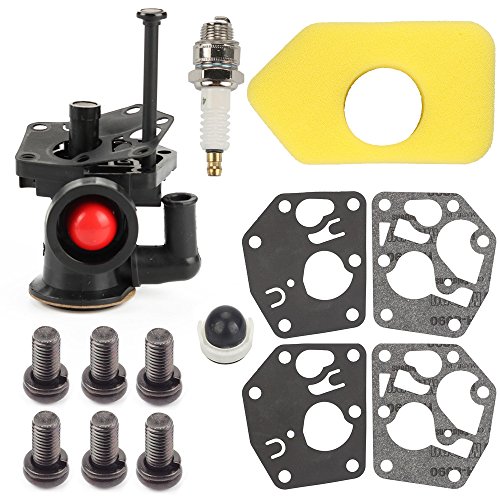 Harbot 795477 Carburetor + 698369 Air Filter + 795083 495770 Gasket + 494408 694394 Primer Bulb for Briggs Stratton 795469 794147 699660 794161 498811