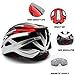Cycling Bicycle Helmet with Detachable Magnetic Goggles Visor Shield for Women Men Mountain & Road Bike Helmets Adjustable Adult Safety Protection and Breathable