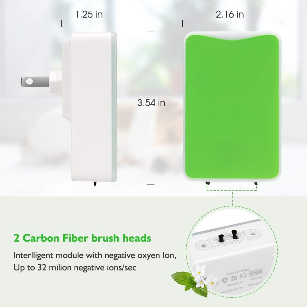 Air Purifier,Air Purifier for Home and Smoke and Office Pets Odor, Direct Plug-in Portable Ionic Air Purifier Travel-Size Smoke Purifier: Kitchen & Dining