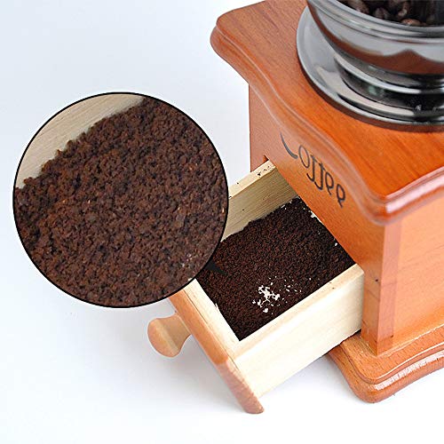 cherrypop Kaffee Bohnen MüHle Holz Manuelle Kaffee MüHle Hand Edelstahl Retro Kaffee GewüRz GratmüHle mit Keramik – Bild 4