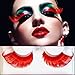 AnHua® New Sexy Fun Ladies Styles Handmade Reusable Long Thick Fancy Party Feather False Eyelashes Makeup Eye Lashes (Red)