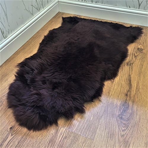 British Sheepskin Rugs with Anti-Slip backing - Authentic British Sheepskin rugs - Variety of colours (Large, Chocolate)