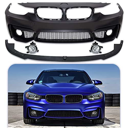 PENSUN M3 Style Front Bumper W/O PDC Holes W/Fog Lights Fit for 2012