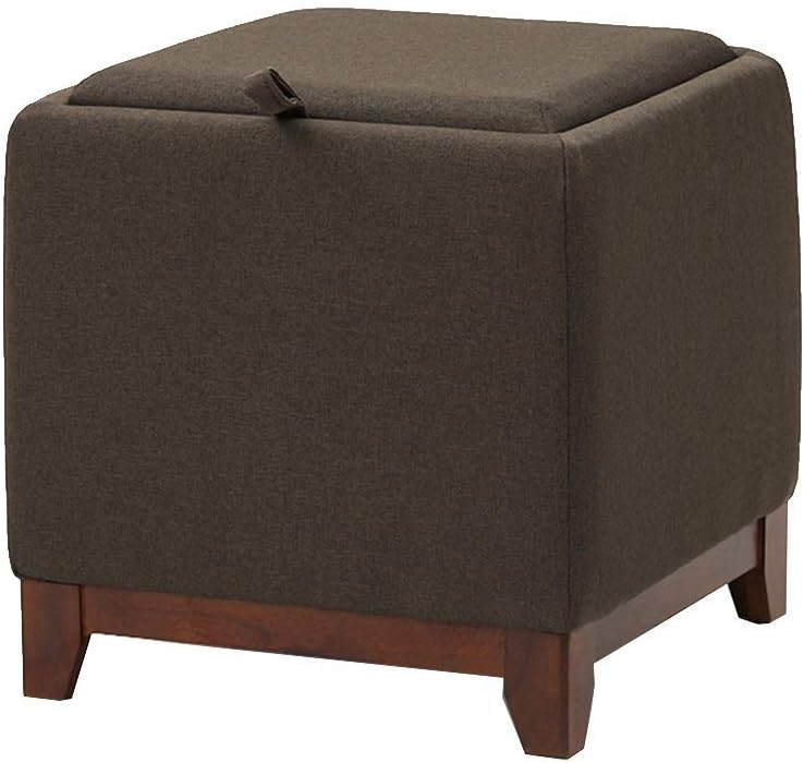 WJS Fashion Ottoman Foot Stool Reposapiés Almacenamiento Cuadrado Pecho