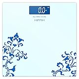 Hippih Digital Body Weight Bathroom Scale with Step-On Technology 400 Pounds, Tempered Glass, Digital Weight Scale Backlit LCD Display D-016
