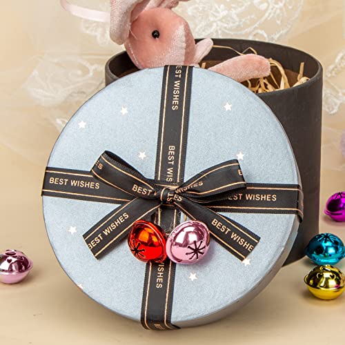 MCPINKY Valentine Craft Bells, 1 Inch Bulk DIY Heart-Shape Bells 7 Colors Bells for Gift Box Decor, Jewelry Making Supplies and Holiday Home Decorations