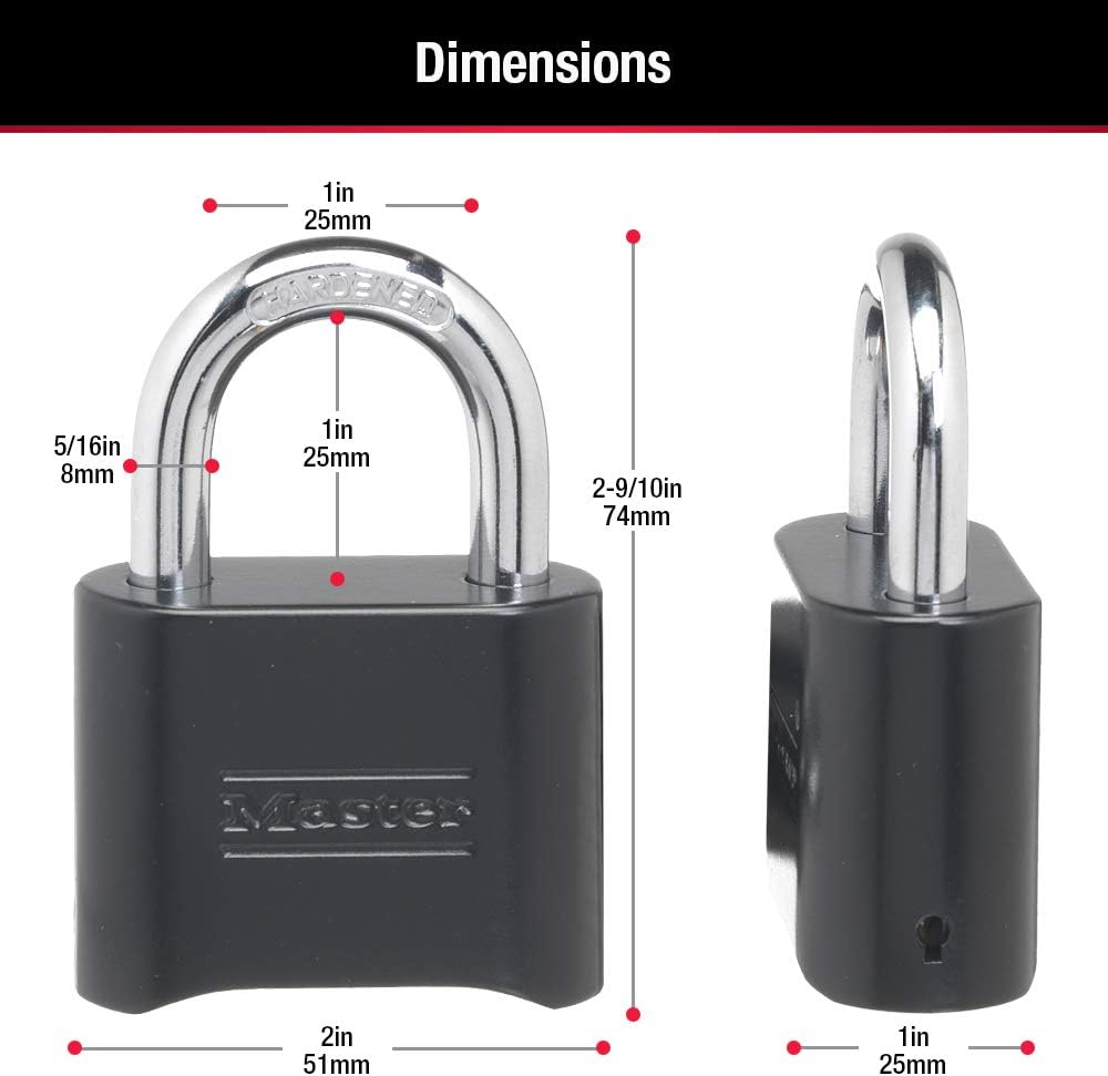 Master Lock 178D Set Your Own Combination Lock, 1 Pack, Black - - 