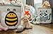 Grey Bee Animal Theme Collapsible Canvas Storage Bin for Kids, Yellow - Bee
