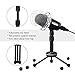 Excelvan Condenser Microphone Black Y20 3.5mm Desktop Microphone with Volume Control and Adjustable Table Tripod Stand Broadcasting Recording Podcasting Studio Mic for Mobile Phones, Laptops, Desktop