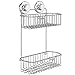 HASKO accessories - Shower Caddy with Suction Cup - 304 Stainless Steel 2Tier Basket for Bathroom - Rustproof (Chrome)