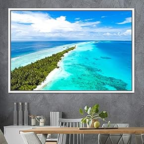 signwin Framed Canvas Wall Art Coastal Scenery Aerial...