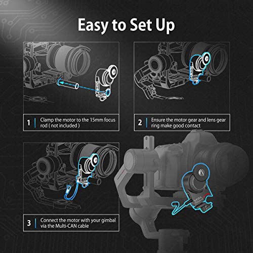 MOZA iFocus-M Follow Focus Motor, Wireless Controller for MOZA Air 2, AirCross 2 3-Axis Handheld Gimbal Stabilizer, Wireless Lens Control System for DSLRs Mirrorless Cameras