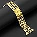 Wearlizer Watch Band 38mm Womens Mens Cowboy Chain Wrist-Bands Stainless Steel Replacement Strap Women Metal Bracelet Hand Removal Link Series 3 2 1 Sport Edition-Gold