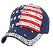 Women Sparkle Rhinestone USA Patriotic American Flag Baseball Cap Hat 4th July Summer Sun Cap Navy