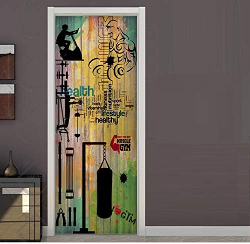 fenjinsheng Vinilo Puerta Pegatinas De Puertas De Madera Restauradas