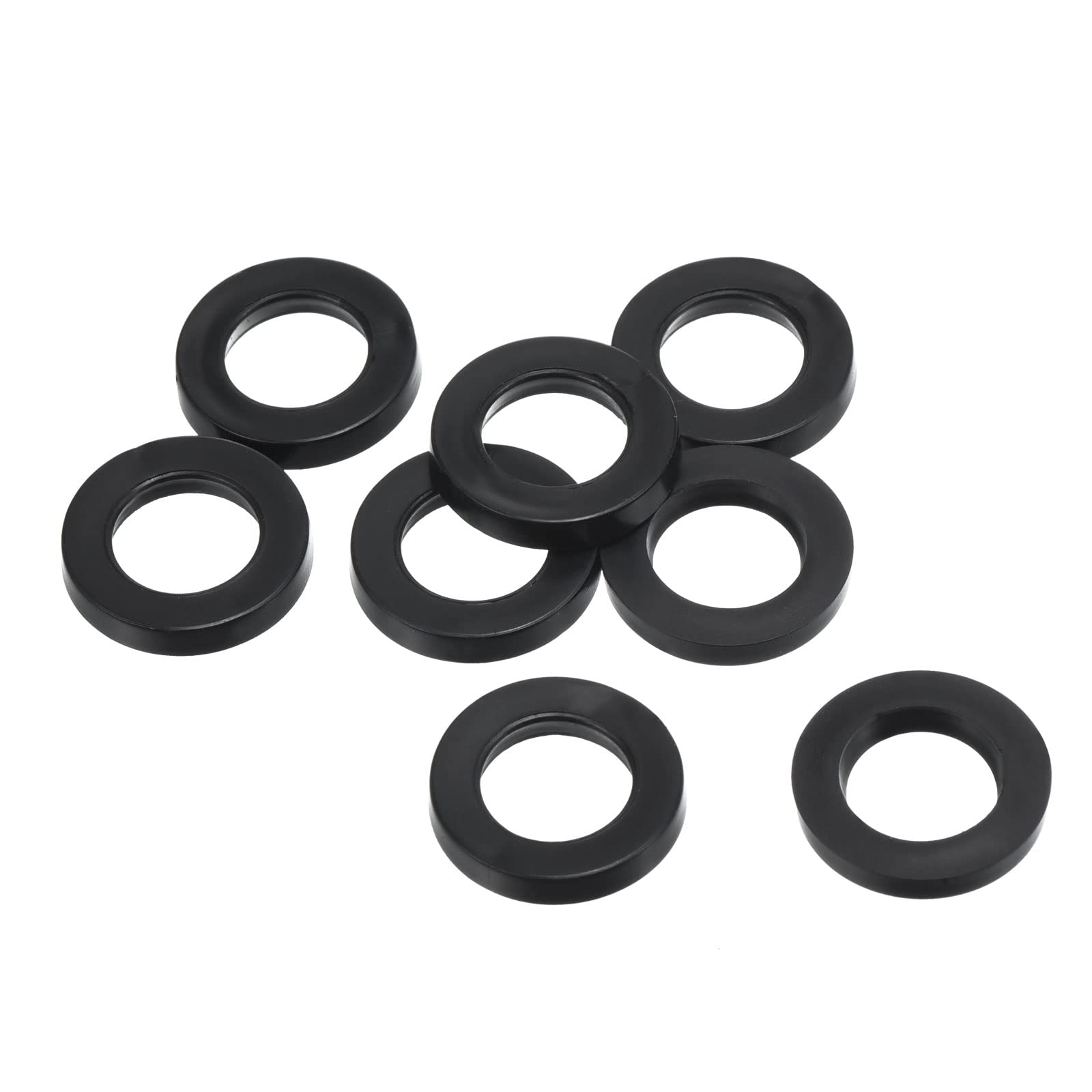PATIKIL M10 Rubber Flat Washer, 8 Pack 10mm ID 16mm OD 2.5mm Thick Sealing Spacer Gasket Ring for Faucet Pipe Water Hose Fastener Bolt, Black — image 1