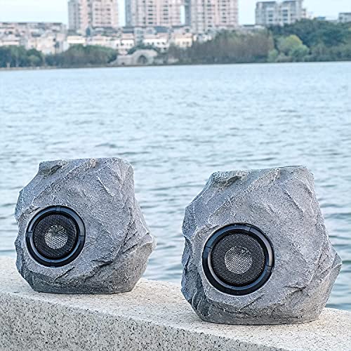Rock Solar Bluetooth Speakers Outdoor, Wireless Waterproof Speaker for Pool Garden Backyard