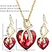iLH Clearance Deals Women Heart Crystal Rhinestone Silver Chain Pendant Necklace+ Earrings Jewelry Sets Romantic Gift by (Red)