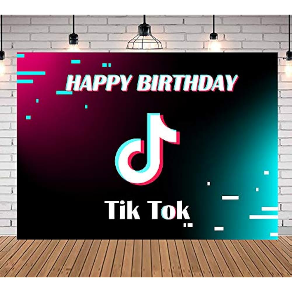 Tik Tok 7x5ft Happy Birthday Photography Backdrop Music Background