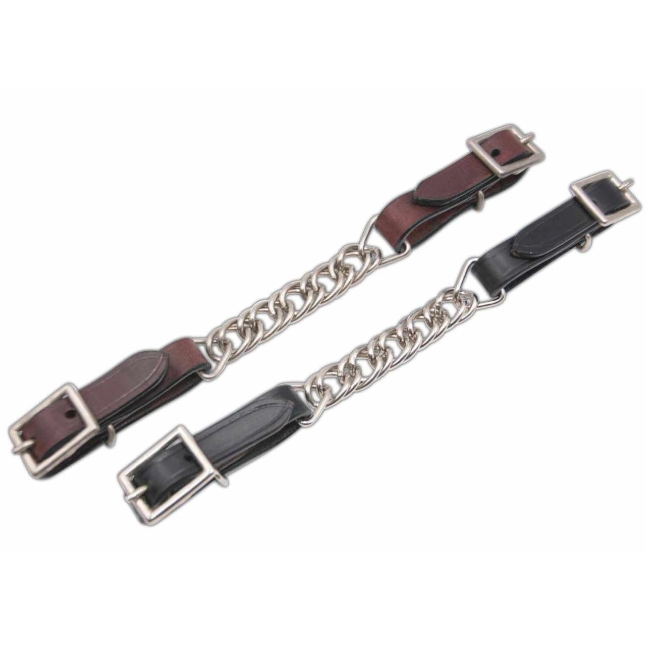 Curb Chain With Leather Loops for Western Bridle Western Reiten