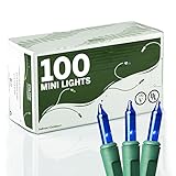 100 Blue Miniature Christmas Lights Set - Mini Holiday String Lights