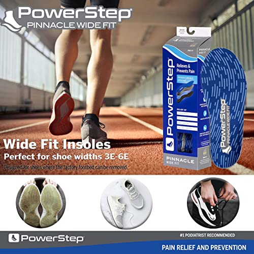 PowerStep Insoles, Pinnacle Wide, Wide Feet Arch Support Insole, Extra Wide Arch Support