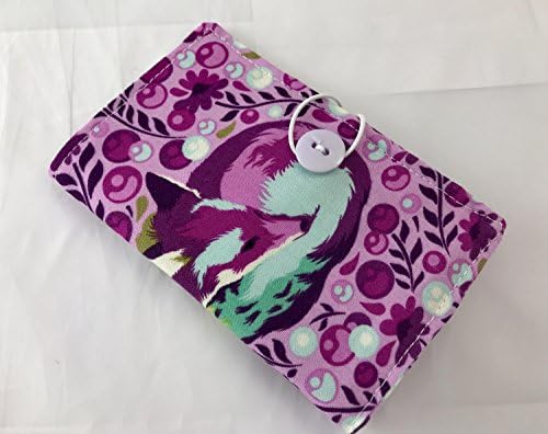 Tea Bag Wallet Case Organizer - Chipper Fox Nap in Raspberry