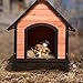 Tangkula Dog House, Wooden Pet Kennel, Outdoor Weather Waterproof Pet House, Natural Wooden Dog House Home with Reddish Brown Roof, Pet Dog House (Medium, Natural Wood)