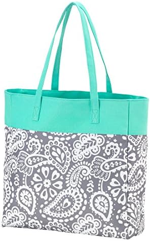 Special Edition High Fashion Print Tote Bag Can Be Personalized Perfect for Bridal Party Shower Gifts (Personalized Parker Paisley SE)