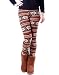 HDE Women Winter Knit Leggings Fleece Line Nordic Design Thermal Insulated Pants (White Poinsettia, Medium)