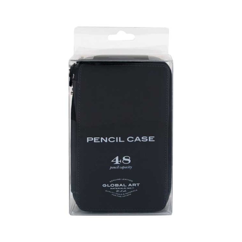 Speedball Leather Pencil Case, 48 Pencil Capacity, Black, Single Unit, For Home, Office, School, Professional And Hobby Artists Alike, Adults, Children