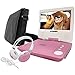 Sylvania SDVD7060-Combo-Pink 7-Inch Portable DVD Player Bundle with Matching Oversize Headphones and Deluxe Travel Bag (Pink)