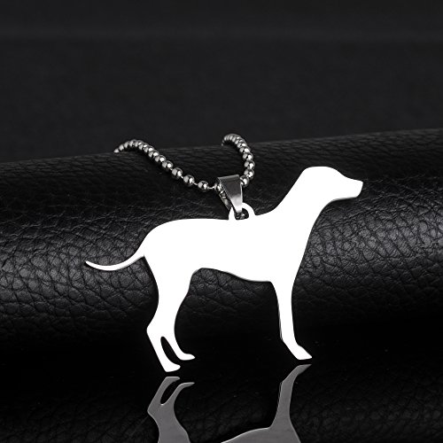 Stainless Steel Dalmatian Dal Leopard Carriage Spotted Coach Dog Silhouette Pet Dog Tag Breed Collar Charm Pendant Necklace