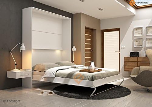 Smartbett Schrankbett Murphy Folding Bed 160 X 200 Cm Vertical With Pneumatic Springs White Amazon Co Uk Kitchen Home